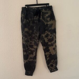Sanctuary Black and Brown Tie-Dye Joggers